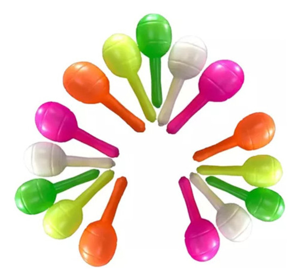 Maracas Flúor De Plástico Carnaval Carioca Cotillón X 10 0 Maracas Flúor De Plástico Carnaval Carioca Cotillón X 10 0