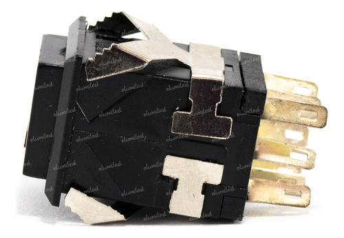 Interruptor Pulsador Retencion Cuadrado 19mm Negro Led 1