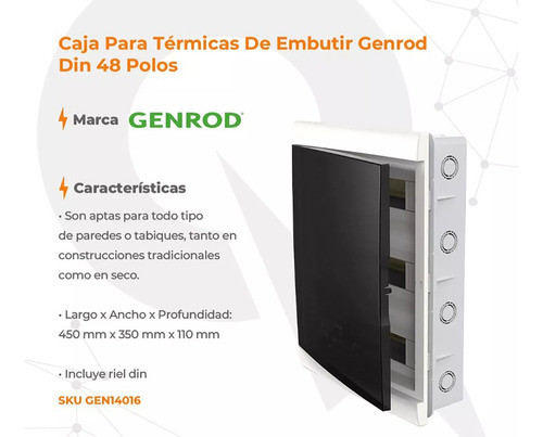 Gabinete Embutir Para Térmicas Din 48 Bocas Módulo Pvc 1