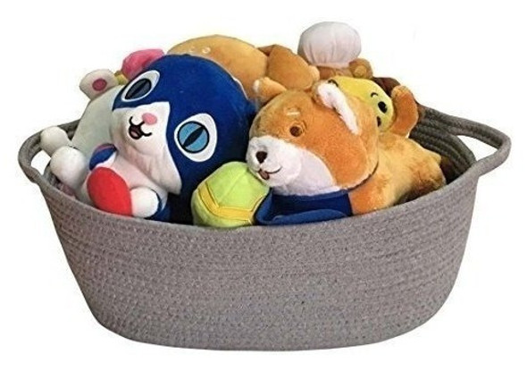 Cesta De Almacenaje Tejida De Cuerda Grande Con Asas Para Ro 0