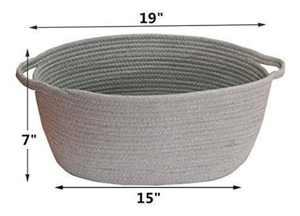 Cesta De Almacenaje Tejida De Cuerda Grande Con Asas Para Ro 1