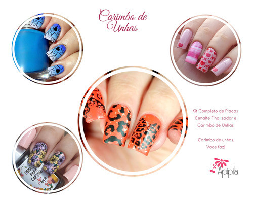 Kit  Placas Carimbos De Unhas Apipila L 1
