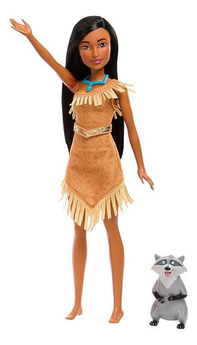 Muñeca Princesa Pocahontas Y Meeko Original Mattel Usa 0