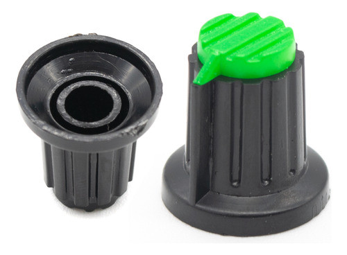 2 Perillas Potenciometro Verde Claro 18mm Alto X 20mm 0