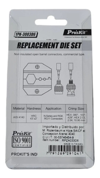 Mordaza Crimpeadora Proskit 1pk 3003d6 Conectores Coaxiales 1