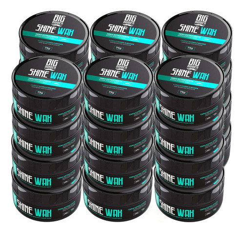 Cera Modeladora Shine Wax Big Barber 75g Premium Kit 24 Unid 0