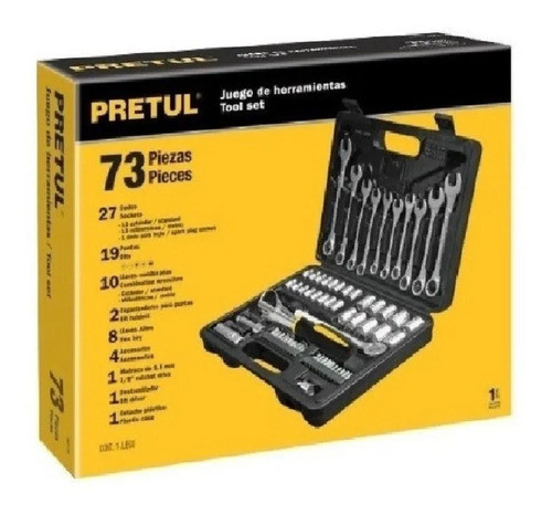 Juego De 73 Piezas Llaves Dados 1/4'' 3/8'' Pretul - Sas 1