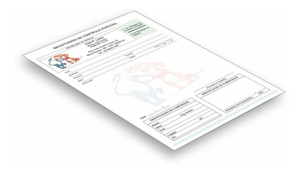 Receituário Veterinário Especial Colorido Com Carbono 1unid 0