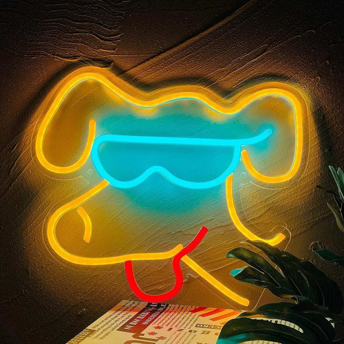 Cartel  Perro Canchero Neon Led Acrilico Transparente 1