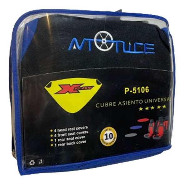 Fundas Cubre Asientos Tela Acolchonada Azul 10 Pz F90205 F22 1
