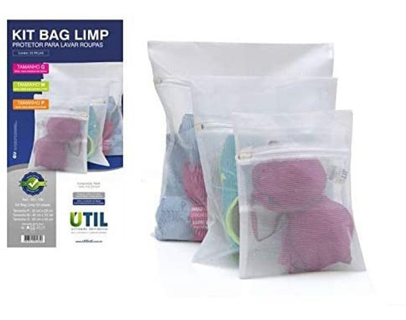 3 Sacos P/ Lavar Roupa Delicada Na Máquina C/ Zíper P, M E G 0
