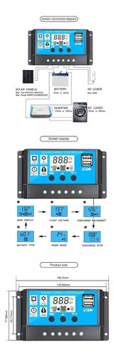 Regulador, Controlador De Carga Para Sistemas Solares 10a 1