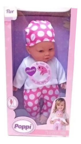 Muñeca Bebote Poppi Mi Primer Bebé Flor Con Sonidos 0