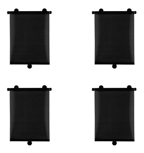 Kit 4 Quebrasol Cortina Janela Protetor Solar Retrátil Carro 0