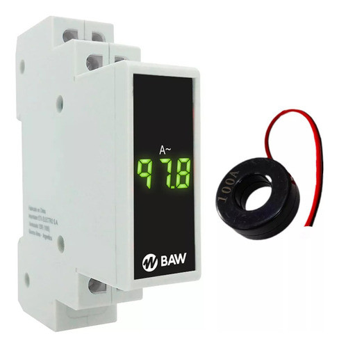 Amperímetro Digital Baw - Amd100ca3 - Verde 0