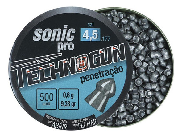 Chumbinho 4.5 Kit 6 Latas Technogun Calibre 5.5mm - 1500uni 1