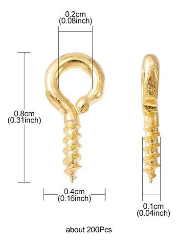 Pitones Para Dijes Dorados X 200 Unidades 1