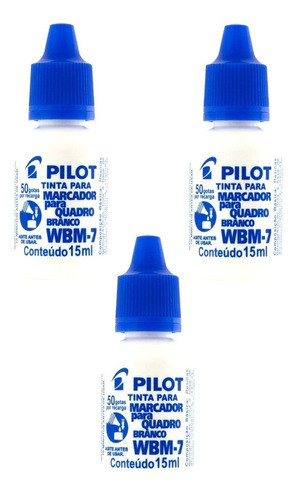 Kit Tinta Para Quadro Branco Wbm-7 Pilot 15ml Azul Com 3 Un 0