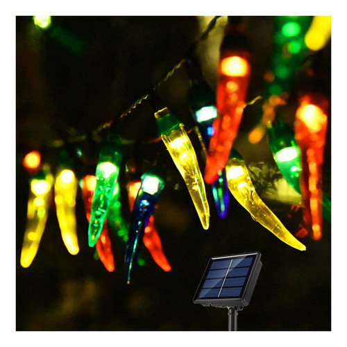 Twongift - Luces Solares Multicolor Para Jardn De Chiles Al 0