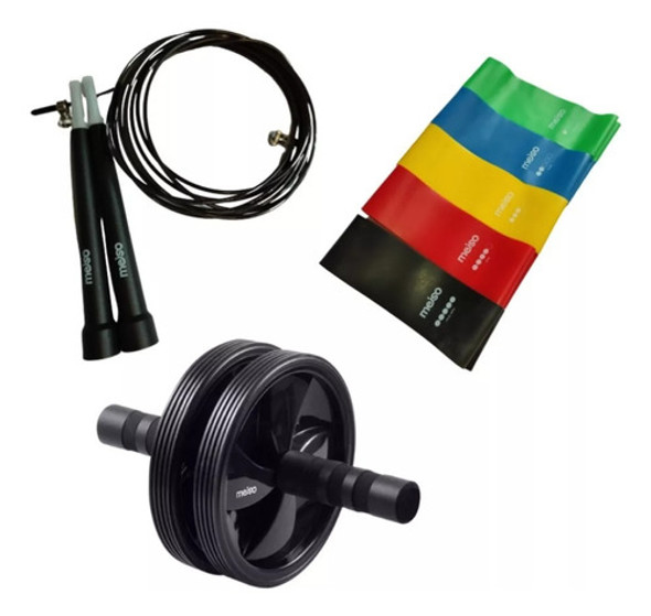 Kit Set De Entrenamiento Meiso Bandas Soga Rueda Abdominales 0