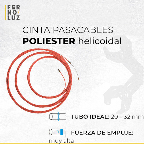 Cinta Pasacable Helicoidal 10 Metros Calidad Profesional 1