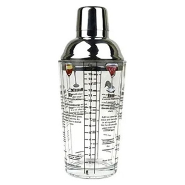 Coctelera Vidrio C/ Medidas Tapa Acero Inox Bar Barman Trago 0