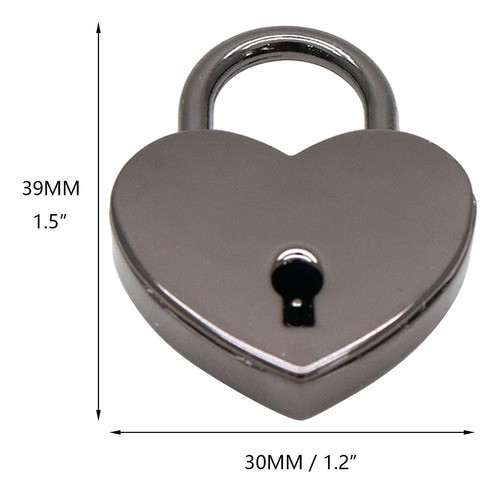 Coshar Paquete 4 Candados Forma Corazón, Pequeño Candado Con 1