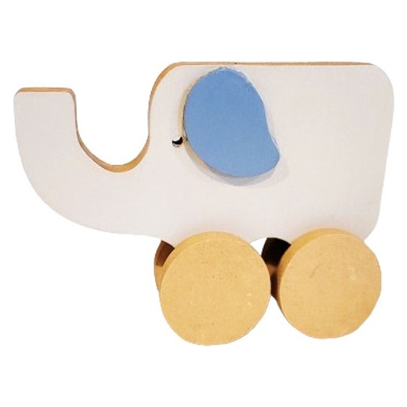 Juego De Arrastre Elefante Nordico Infantil Madera Pintado 0