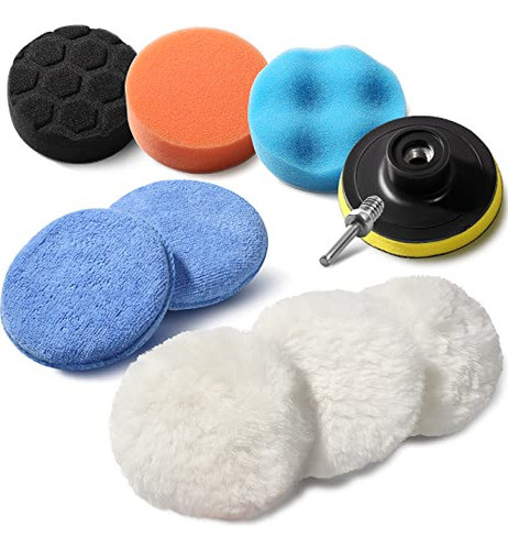 Kit De Almohadilla De Pulido De Lana De 3 Pulgadas, 10 ... 0