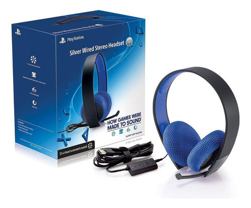 Auricular Playstation Silver Wired Stereo Headset 7.1 0