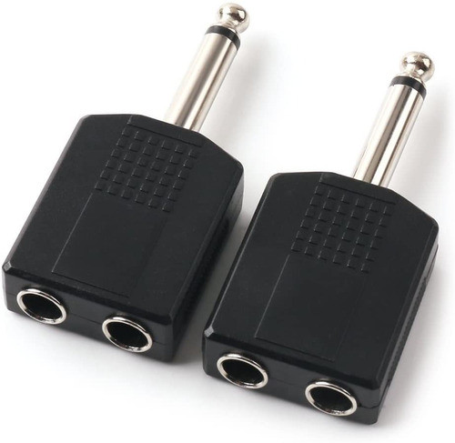 Adaptador De 1/4 6.35mm Ts A Dual 1/4 Ts Hembra, 2 Pack 0