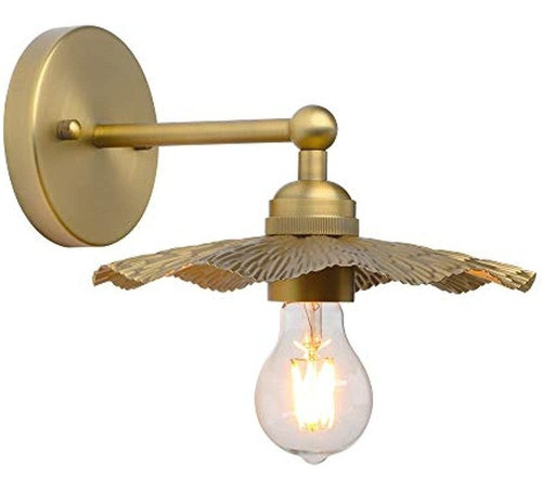 Pathson Aplique De Pared De Metal Vintage Acabado En Latón, 0