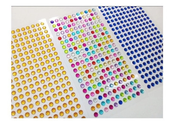 10 Planchas De Stickers Strass 8 X 15 Cm Autoadhesivos 0