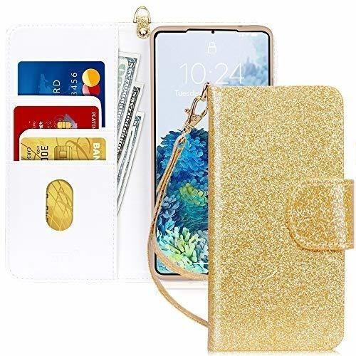 Funda Fyy Para Galaxy S20 5g Billetera Cuero Brillo Dorado 0