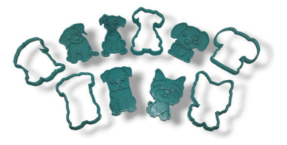 Kit Cortantes Perros Mascota Canes Reposteria Galleta 1