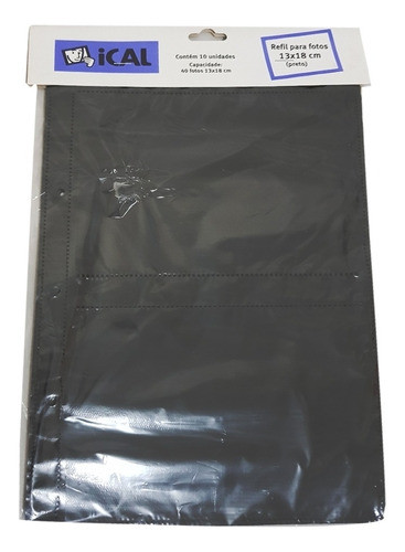 Refil R15 13x18 10 Uni Ical Folha Preta 0