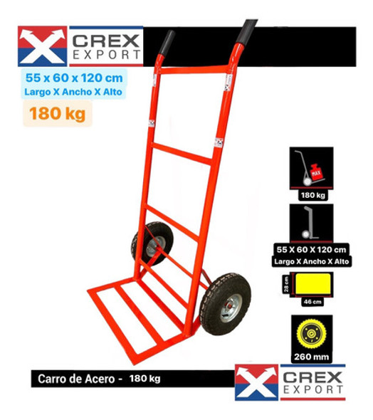 Carro De Carga Carro Zorra Con Ruedas Neumatica 180kg 1