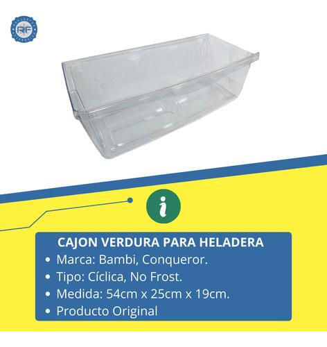 Cajon Para Verdura Grande Heladeras Bambi / Conqueror 1