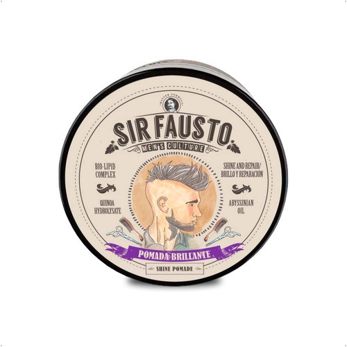 Sir Fausto Pomada Brillante Modelador Cabello Barberia 50ml 0