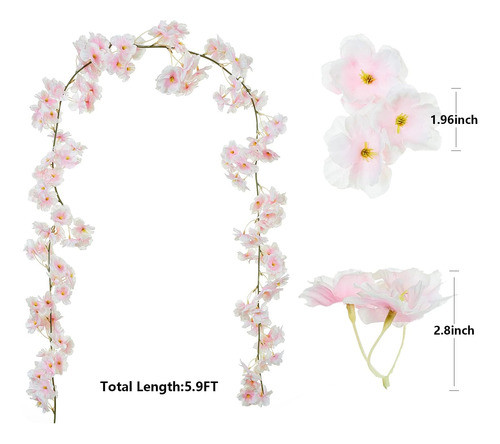Guirnaldas Flor Cerezo Artificial 8pzas 14.4mts Total 1