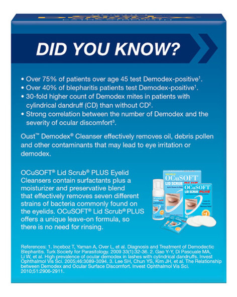 Oust Demodex - Almohadillas Limpiadoras Prehumedecidas 30 Un 1 Oust Demodex - Almohadillas Limpiadoras Prehumedecidas 30 Un 1