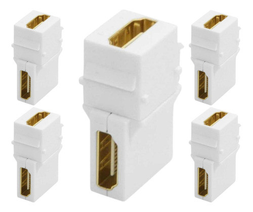 5 X Keystone - Emenda Hdmi 90 Graus Branco 0