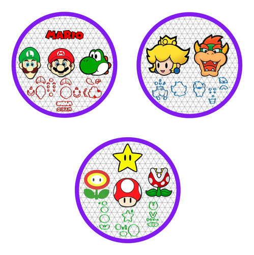 Mega Kit Cortador Mario Logo Personagem Símbolos Cupcake 5cm 0