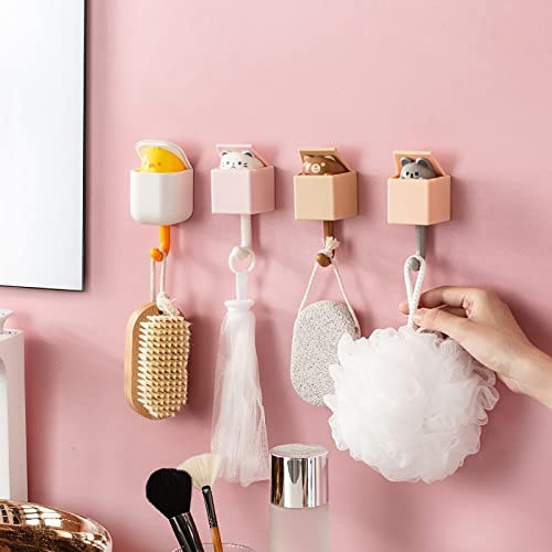 Ganchos Adhesivos De Pared Forma De Gato Decorativos X6 1