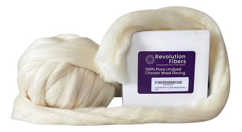 Lana De Cheviot Natural En Rama De 1 Libra, Suave Y Gruesa 0
