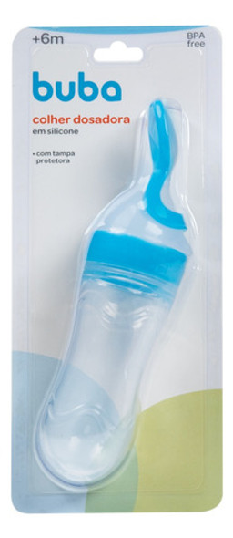 Colher Dosadora Em Silicone -buba -alimentação Bebês - Azul 0