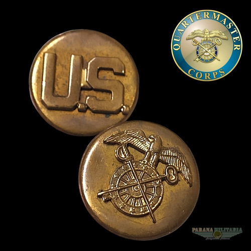 Insígnias De Colarinho Quartermaster Eua  2ª Guerra Mundial 0