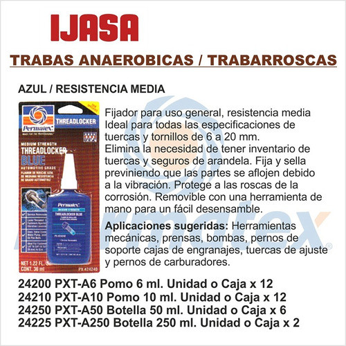 Traba Roscas Anaerobicos Azul Resistencia Media (242) 1