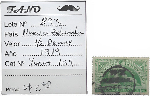 Lote893 Nueva Zelanda 1/2 Penny Año 1919 Yvert# 169 0