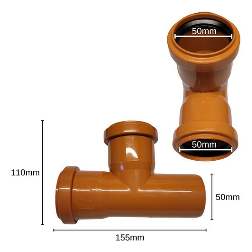 Ramal Simple 50 A 90 M H Desague Con Oring Ips 1